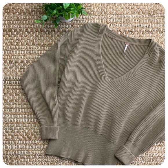 Free People Sweaters - Free People | Allure Ribbed Taupe Pullover